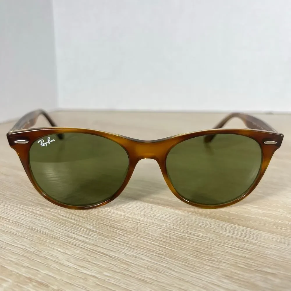 Ray-Ban RB2185 1293/1E Sunglasses Green Tint READ DESC Havana Brown 52-18-145
